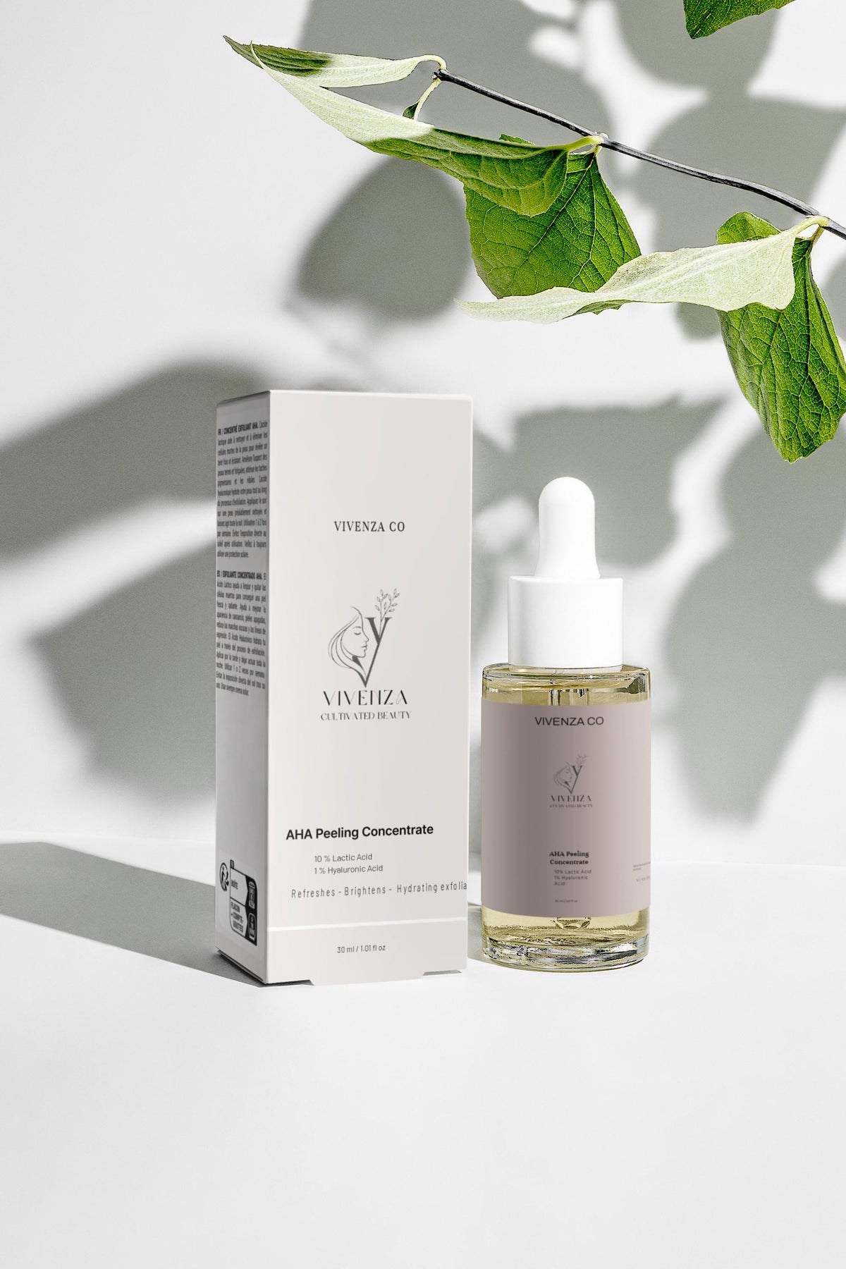VIVENZA CO AHA Exfoliating Concentrate – Lightweight Liquid Exfoliant with 10% Lactic Acid