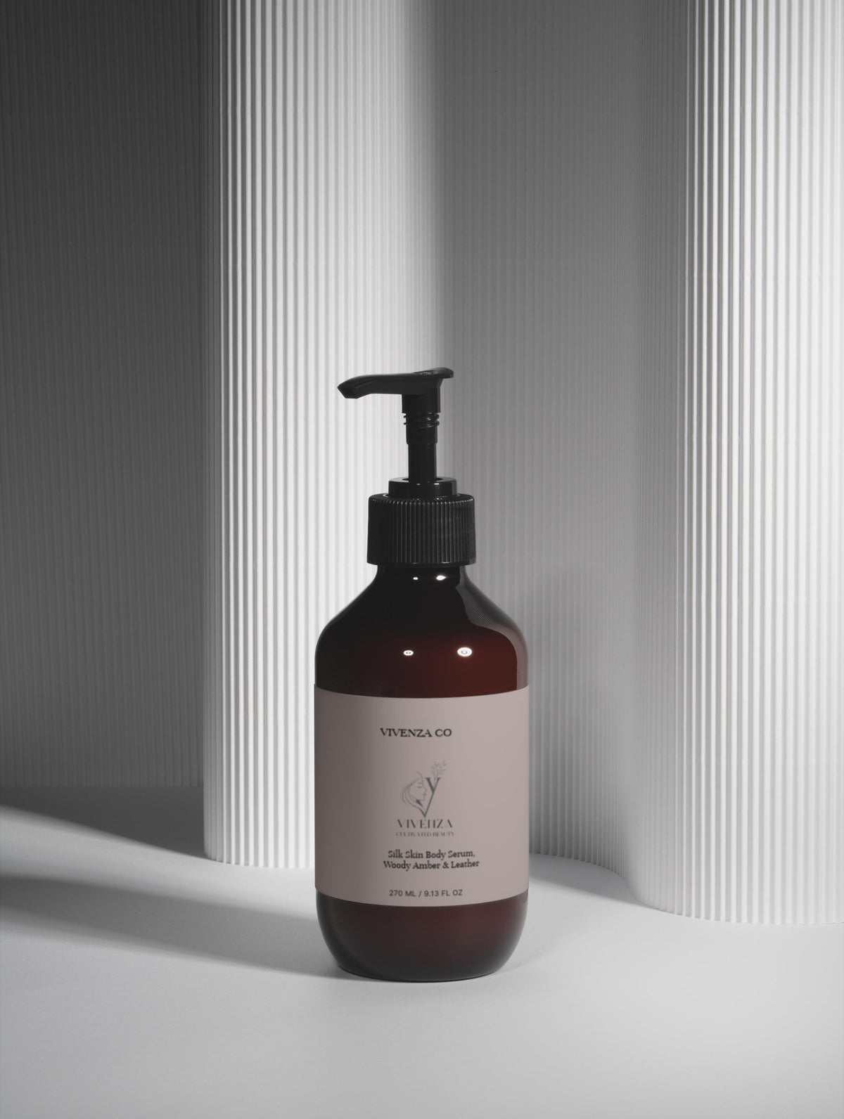 VIVENZA CO Silk Skin Body Serum Woody Amber & Leather- Lightweight Body With Jojoba Oil & Rosehip Oil