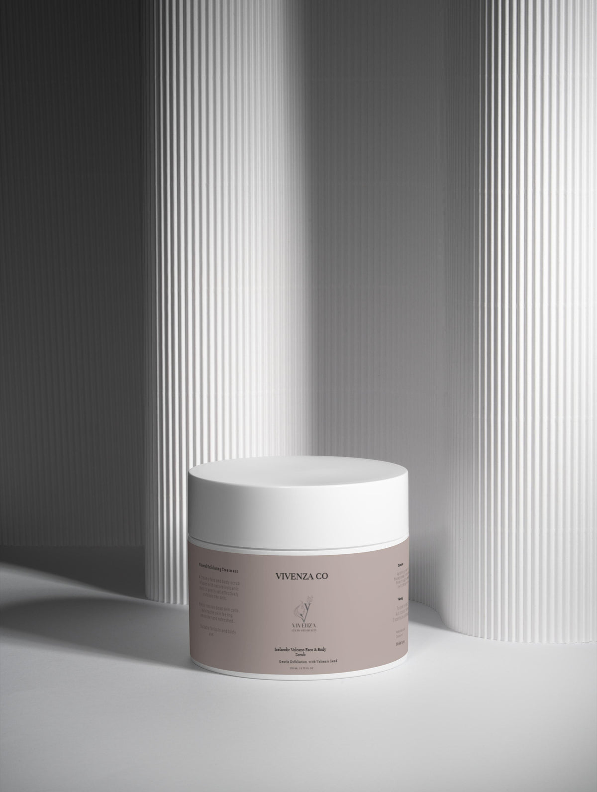 VIVENZA CO Face & Body Scrub with Volcano Sand – Creamy Exfoliating Cleanser
