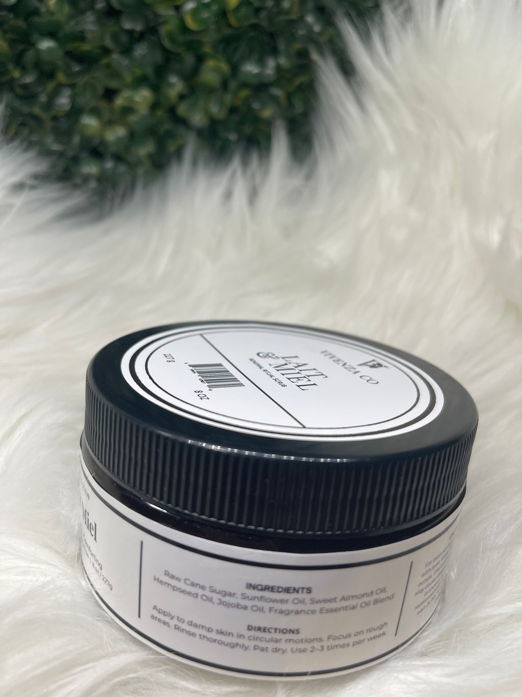 Jar with a label on a white background