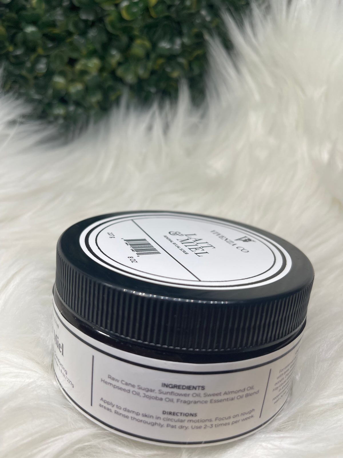 Jar with a label on a white background