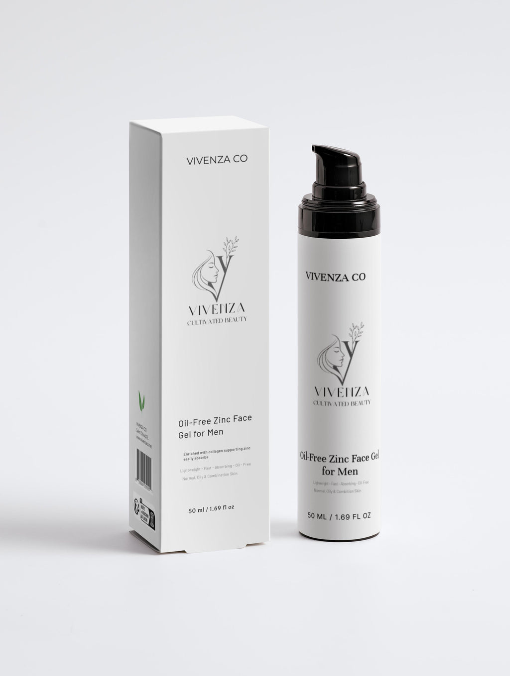 VIVENZA CO Men’s Oil-Free Gel Moisturizer – Lightweight Hydrating Face Cream with Zinc