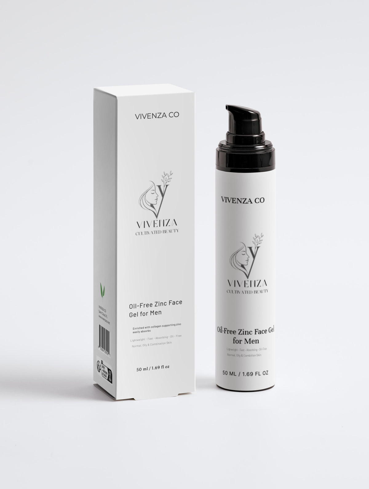 VIVENZA CO Men’s Oil-Free Gel Moisturizer – Lightweight Hydrating Face Cream with Zinc