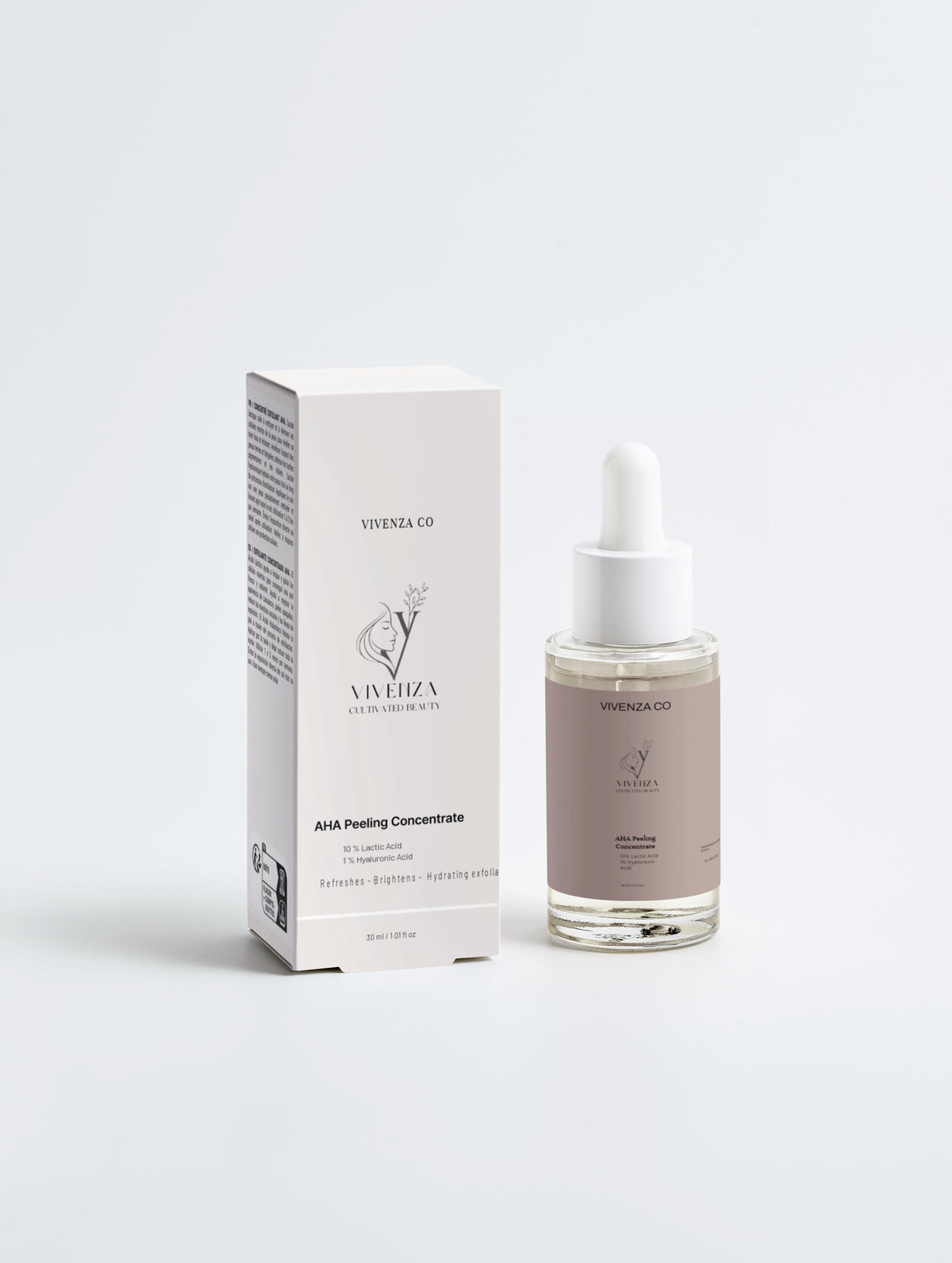 VIVENZA CO AHA Exfoliating Concentrate – Lightweight Liquid Exfoliant with 10% Lactic Acid